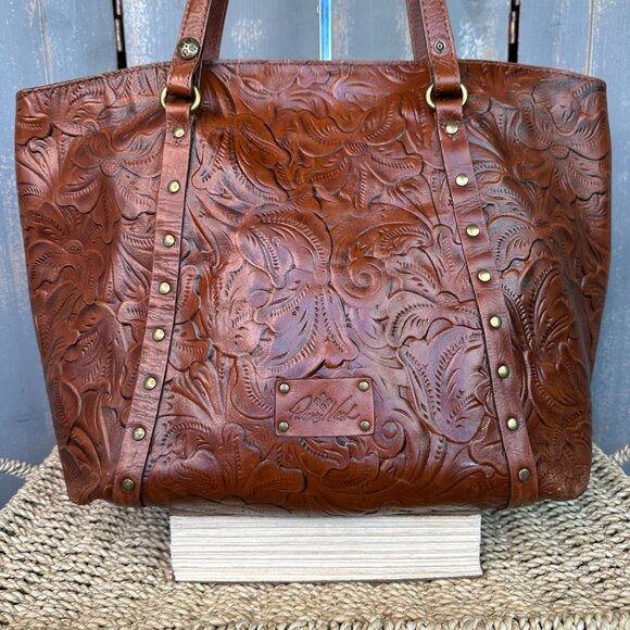 Patricia Nash Tooled Burnished Leather Tote Shopper - Picture 2 of 16